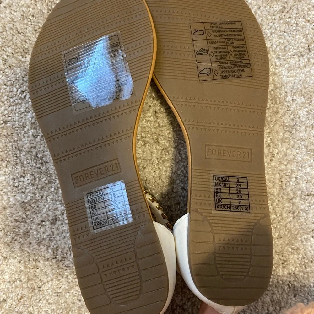 NWT Gold and White Sandals - Picture 5 of 7